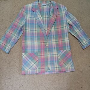 Colorful Plaid Blazer